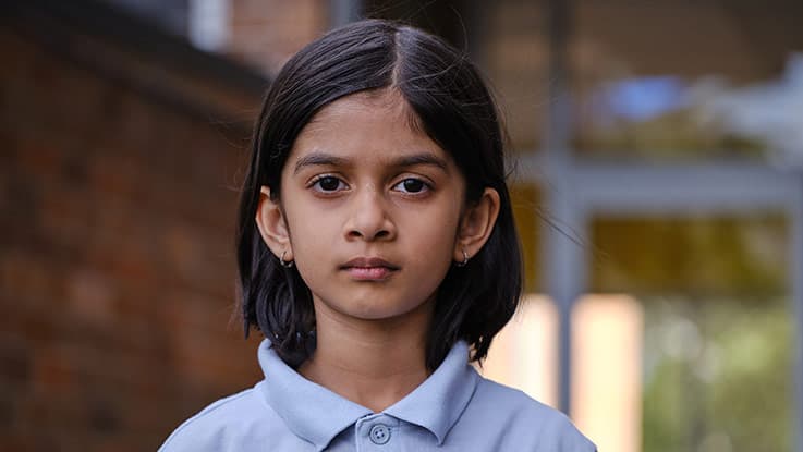 Close-of girl in playground