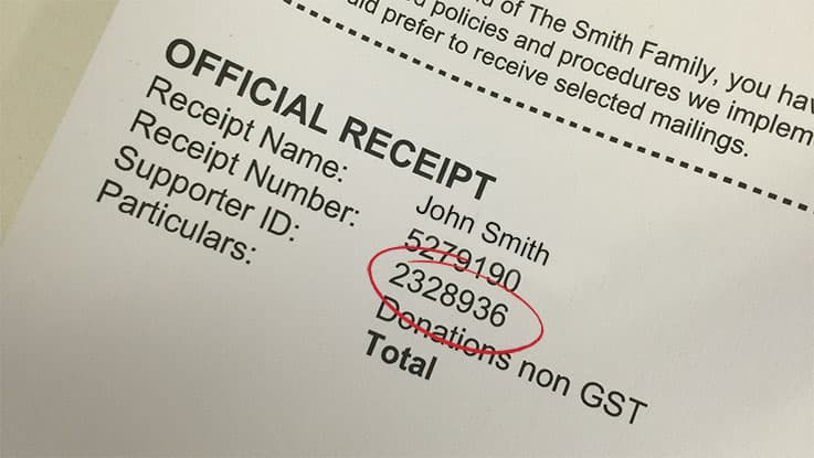 Supporters - Official receipt Supporter ID