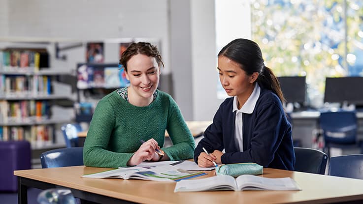 Student and helper